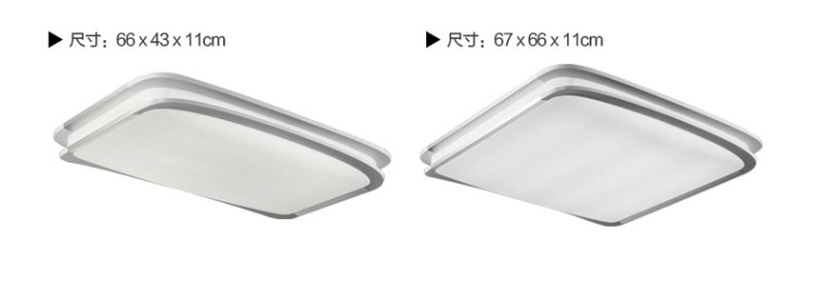奥朵灯饰 现代简约led吸顶灯 长方形客厅餐厅卧室照明灯具 CL40349-大号-89cm 无极调光+遥控