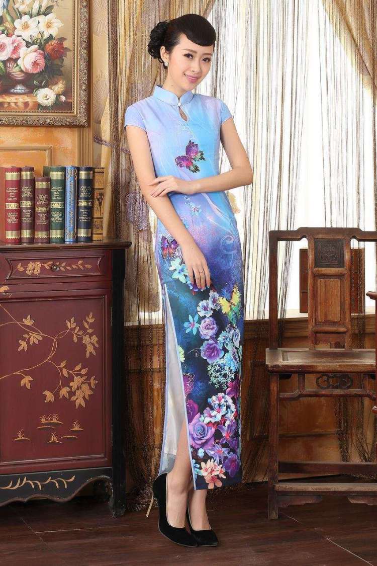 Nigeria, with Ms. cheongsam with Diane Fang drops short-sleeved cultivating long double cheongsam light blue L pictures, price, brand platters! Elections are good character, the national distribution, so why buy now enjoy more preferential! Health