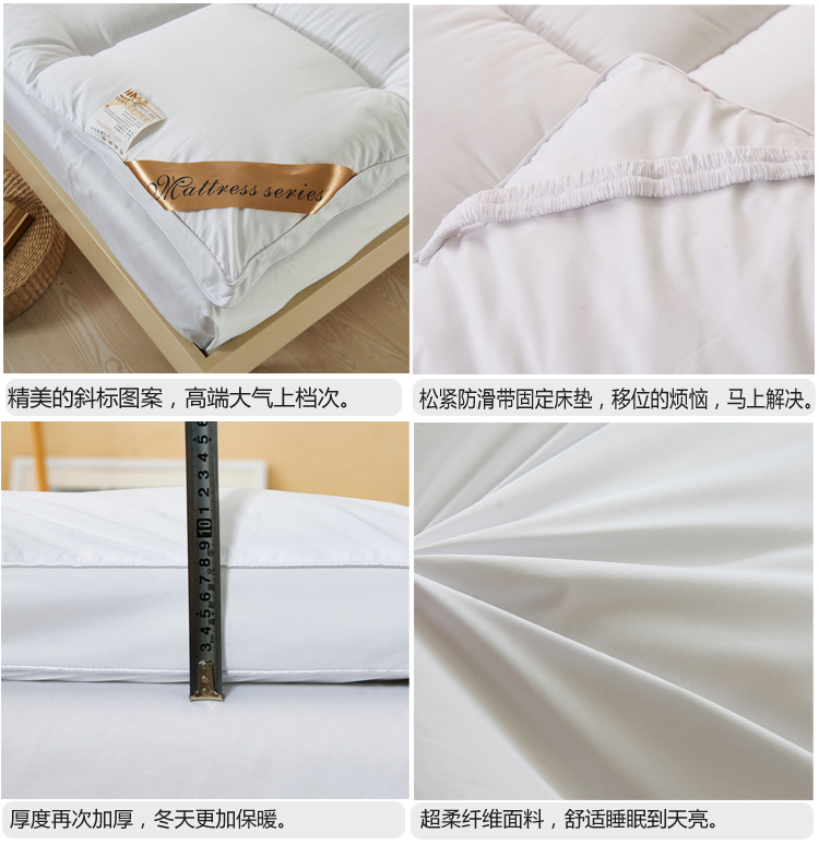 
                                        允儿羽丝绒床褥冬季学生加厚羽丝绒床垫酒店榻榻米床褥子可折叠单双人 灰-5cm 180*200                