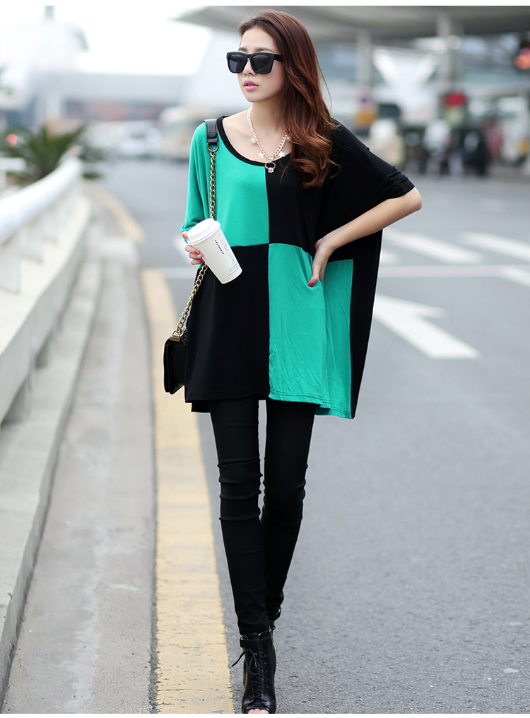 Card in accordance with our 2015 summer model real-time a Korean version of the greater code female fat lady 200Jack stitching round-collar short-sleeve T-shirt black and green are code pictures, price, brand platters! Elections are good character, the national distribution, so why buy now enjoy more preferential! Health