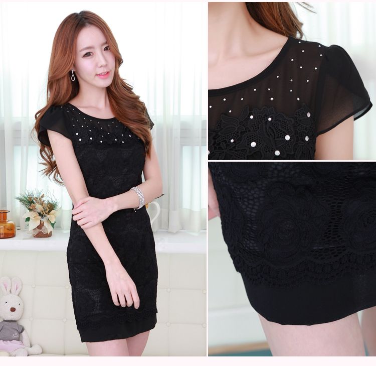 C.o.d. 2015 Summer new Korean fashion hot drill lace short-sleeved video thin elegant dresses watermelon red XL Photo, prices, brand platters! The elections are supplied in the national character of distribution, so action, buy now enjoy more preferential! As soon as possible.