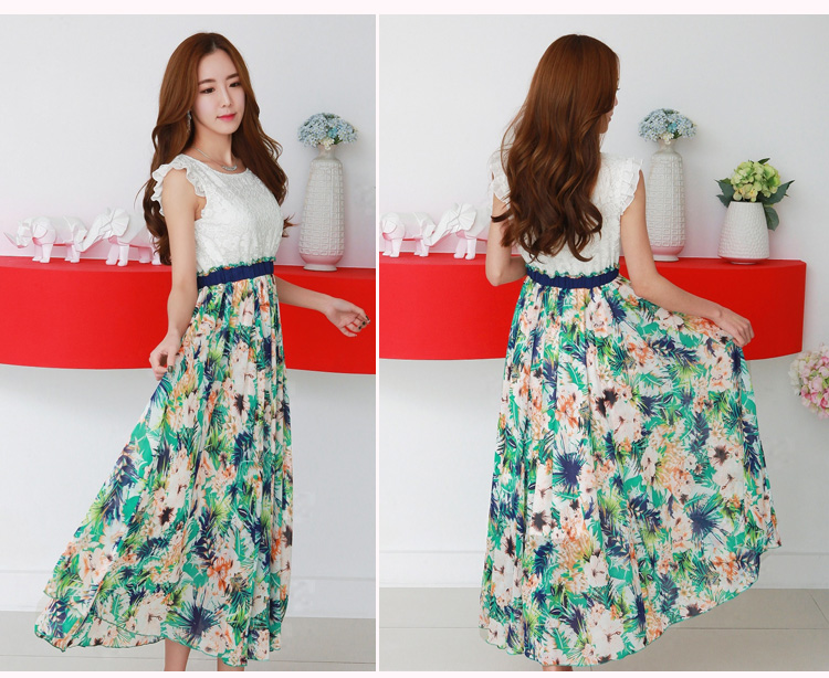 C.o.d. 2015 Summer new Korean irrepressible lace stitching 6 m value large chiffon gliding stamp long skirt temperament dresses purple XXL picture, prices, brand platters! The elections are supplied in the national character of distribution, so action, buy now enjoy more preferential! As soon as possible.