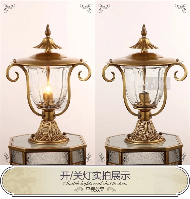 台灯欧式铜灯别墅灯大门柱灯墙头户外花园灯围墙庭院灯美式灯饰NZ8124<a> NZ8092-01