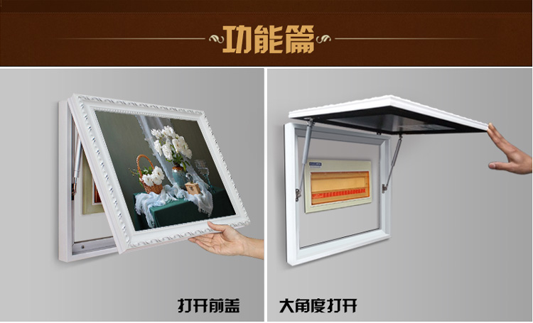 
                                        普瑞德斯 电表箱装饰画美式欧式手绘推拉配电箱画电表盒电闸欧式有框挂画 白瓶玫瑰 60*50可挡50*40                