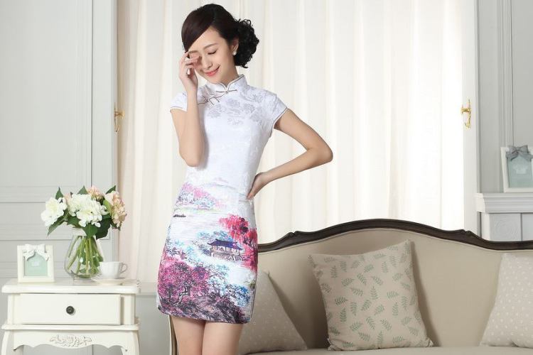 For Pont Sondé Diana Lady stylish jacquard cotton cultivating short cheongsam dress new Chinese qipao gown picture color XXL pictures, price, brand platters! Elections are good character, the national distribution, so why buy now enjoy more preferential! Health