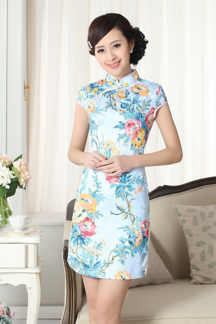 For Pont Sondé Ms. Diane new jacquard cotton daily Chinese qipao cultivating short cheongsam picture color XXL pictures, price, brand platters! Elections are good character, the national distribution, so why buy now enjoy more preferential! Health