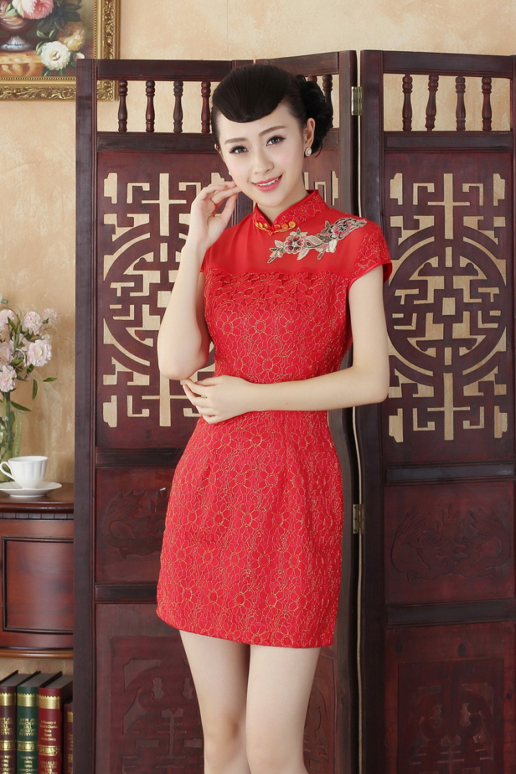 Nigeria, the lady Jane, stylish and refined beauty lace short cheongsam dress new Chinese Chinese Dress D 0254 - C XXL pictures, price, brand platters! Elections are good character, the national distribution, so why buy now enjoy more preferential! Health