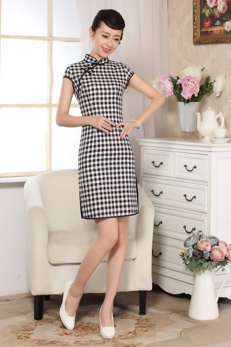 Nigeria, the Yau Ma Tei cotton retro checked short-sleeved qipao improved daily republic linen clothes summer dresses skirts D 0247 - A XXL pictures, price, brand platters! Elections are good character, the national distribution, so why buy now enjoy more preferential! Health