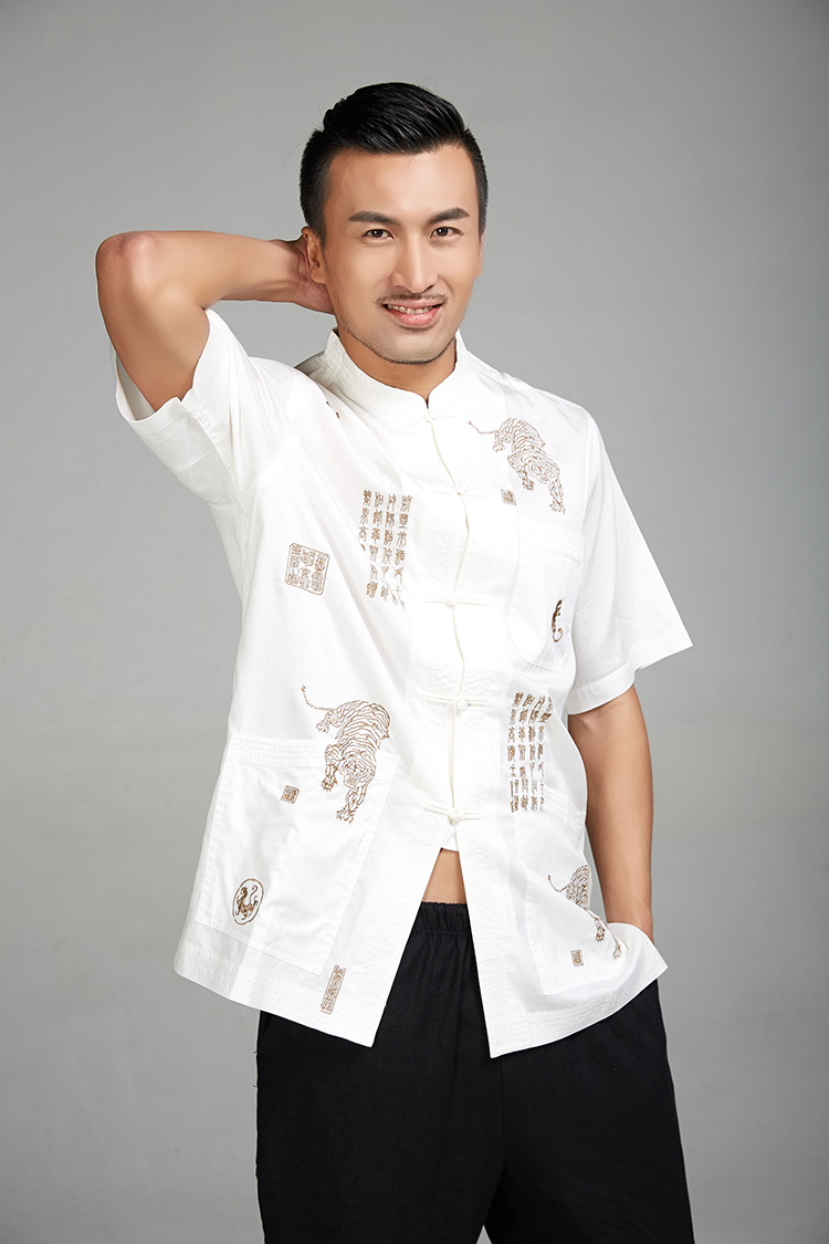 De-tiger fudo 2015 Summer New Men Tang dynasty short-sleeved ethnic Chinese clothing unreasonable pattern God Tiger L picture, prices, brand platters! The elections are supplied in the national character of distribution, so action, buy now enjoy more preferential! As soon as possible.