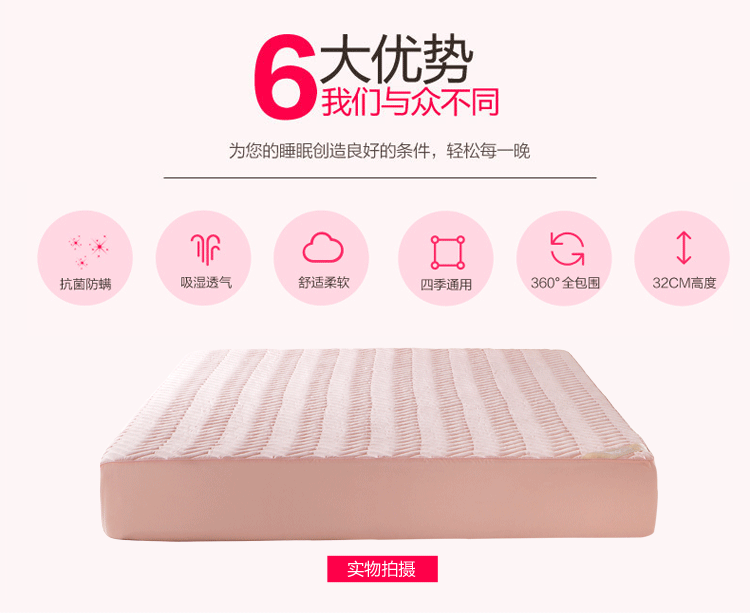 喜兹 防滑夹棉床笠席梦思床垫保护套床垫套/罩单件床罩床套床单 千鸟格-经典驼 180cm*200cm