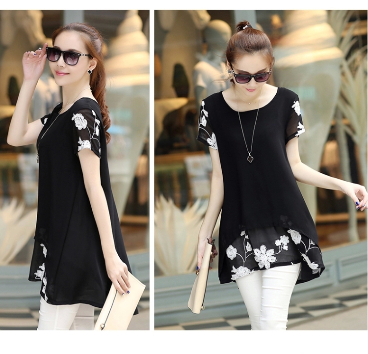 Gangnam taste summer 2015 the new girl, loose the code snow woven shirts female long leave of two piece lapel T shirt 7600 black XXXL pictures, price, brand platters! Elections are good character, the national distribution, so why buy now enjoy more preferential! Health