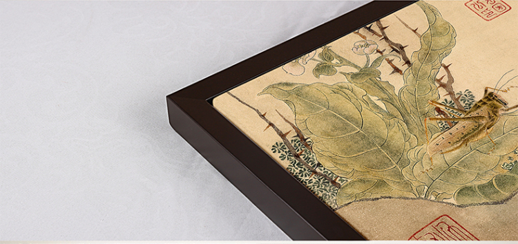 梵格 高档现代中式客厅装饰画玄关壁画书房挂画世界名画家居装饰 金色VCK013 120*30