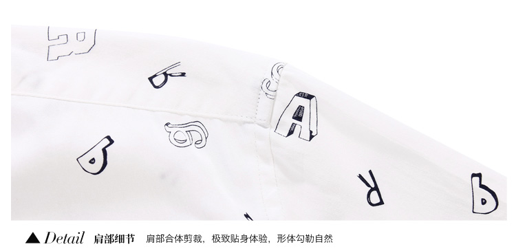 唐狮（TonLion）2015秋 女满地印花宽松型长袖衬衫 6EK321015415 本白 L