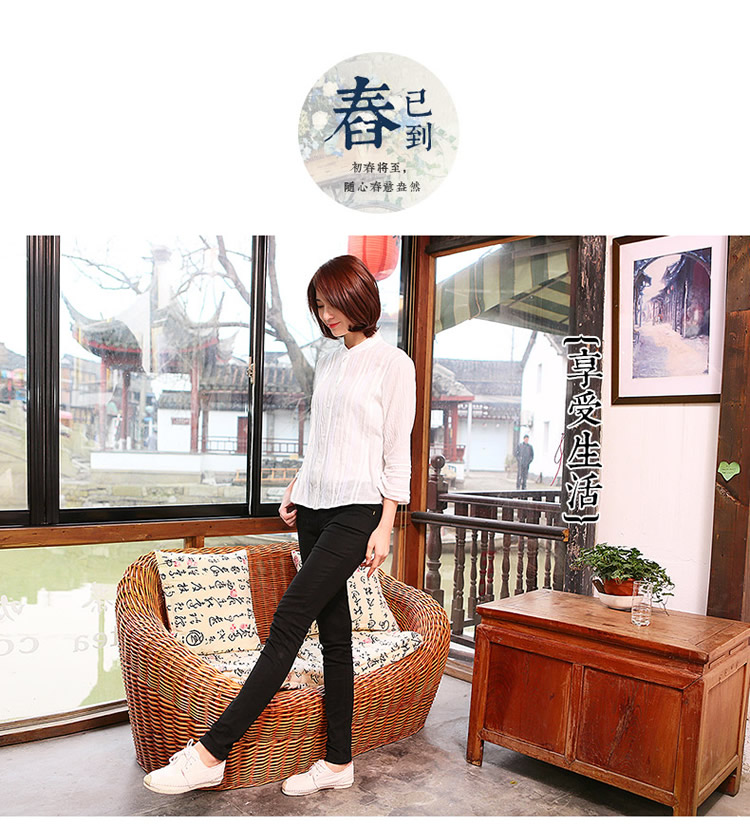 紫格子2015春夏新款衬衫女装休闲百搭衬衫女上衣R3027 白色 XL