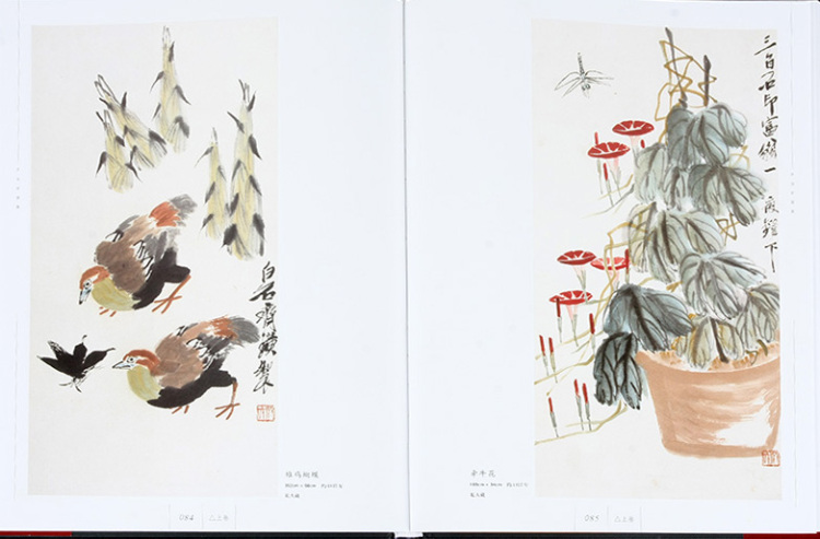 齐白石画集名家画集书画名家全集16开彩色2册中国现代名家画集装饰画