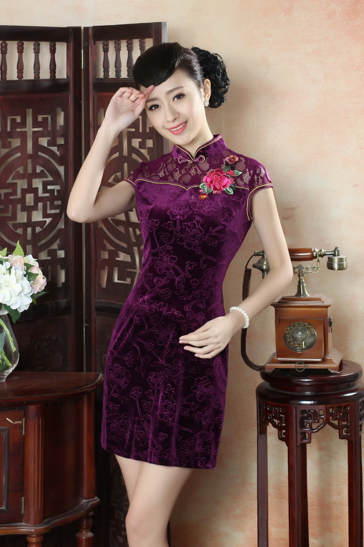 For Pont Sondé Diane summer new female lace cheongsam dress improved daily thin embroidered cheongsam D 0256 - B XXL pictures, price, brand platters! Elections are good character, the national distribution, so why buy now enjoy more preferential! Health