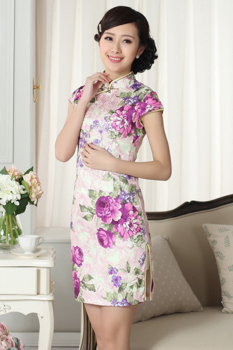 The broadband new summer elegance Chinese qipao Chinese graphics thin short cheongsam picture color 2 XL pictures, price, brand platters! Elections are good character, the national distribution, so why buy now enjoy more preferential! Health