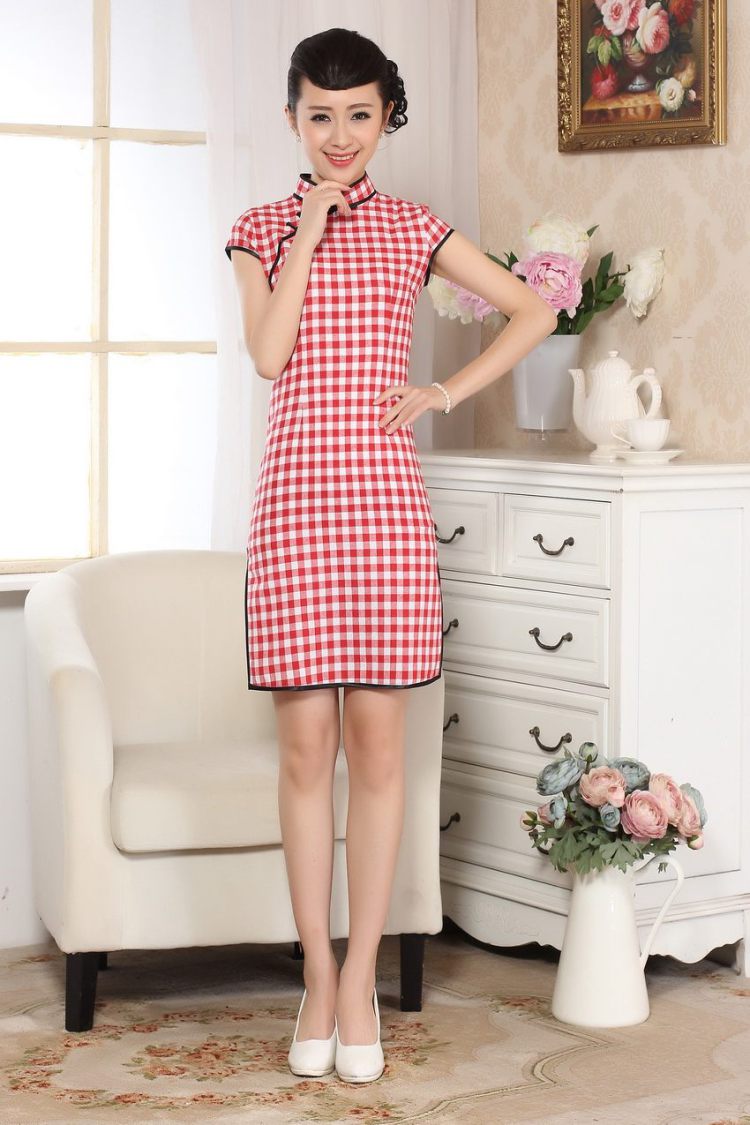 Nigeria, the Yau Ma Tei cotton retro checked short-sleeved qipao improved daily republic linen clothes summer dresses skirts D 0247 - A XXL pictures, price, brand platters! Elections are good character, the national distribution, so why buy now enjoy more preferential! Health