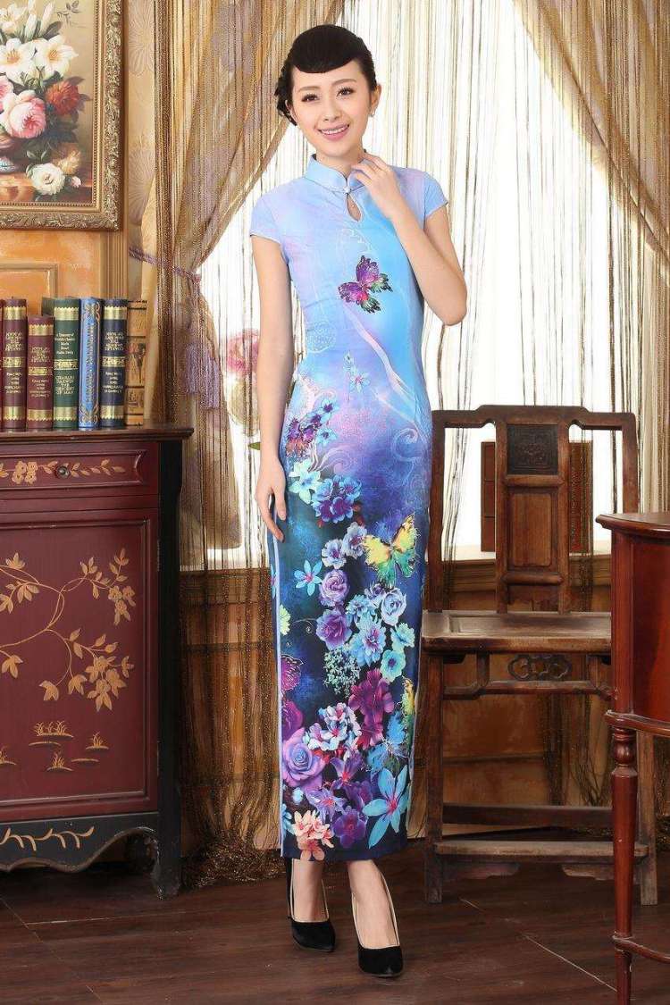 On Optimizing Options, Tang dynasty qipao Doi Fong water droplets collar short-sleeve long double qipao Sau San light blue 2XL Photo, prices, brand platters! The elections are supplied in the national character of distribution, so action, buy now enjoy more preferential! As soon as possible.