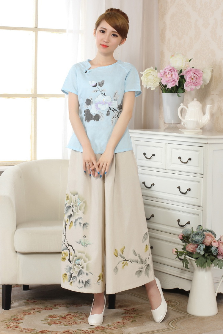 The frequency response, Ms. Tang Women's clothes summer wear T-shirt short-sleeved cotton the hand-painted shirt ethnic wind female picture color 2 XL pictures, price, brand platters! Elections are good character, the national distribution, so why buy now enjoy more preferential! Health