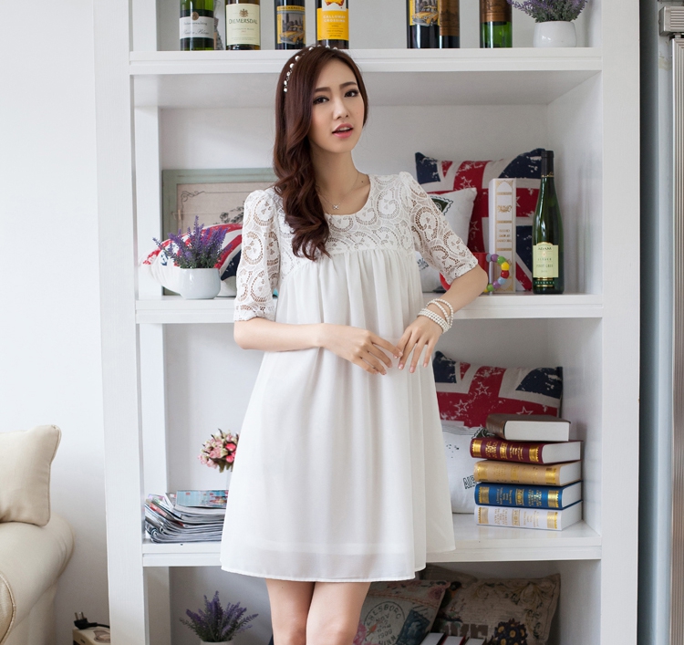 Yi Li Xuan 2015 summer new thick MM the fat and pregnant women with skirt lace stitching snow woven large code dresses female black 4 XL pictures, price, brand platters! Elections are good character, the national distribution, so why buy now enjoy more preferential! Health