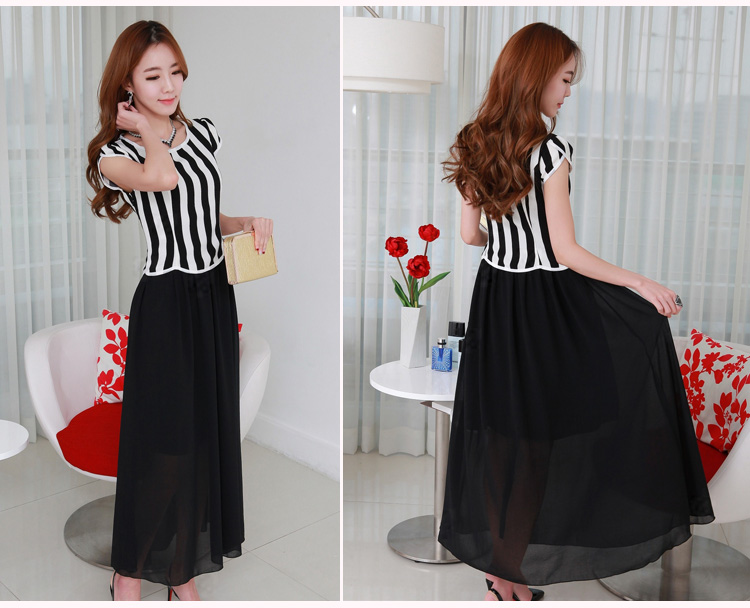 C.o.d. 2015 Summer new Korean fashion vertical streaks Sau San video thin chiffon gliding elegance long skirt skirt white L picture, prices, brand platters! The elections are supplied in the national character of distribution, so action, buy now enjoy more preferential! As soon as possible.
