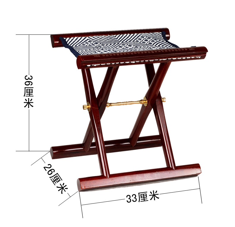 山东红木实木马扎子折叠凳子马扎凳镶银工艺送老人礼品便携_现价山东