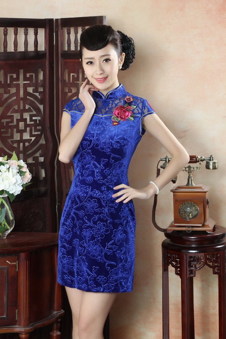 For Pont Sondé Diane summer new female lace cheongsam dress improved daily thin embroidered cheongsam D 0256 - B XXL pictures, price, brand platters! Elections are good character, the national distribution, so why buy now enjoy more preferential! Health