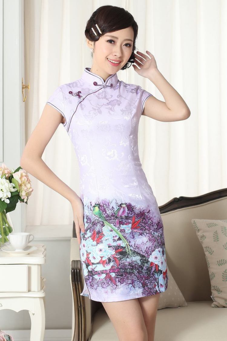 The broadband lady stylish jacquard cotton cultivating short cheongsam dress new Chinese qipao gown picture color 2 XL pictures, price, brand platters! Elections are good character, the national distribution, so why buy now enjoy more preferential! Health