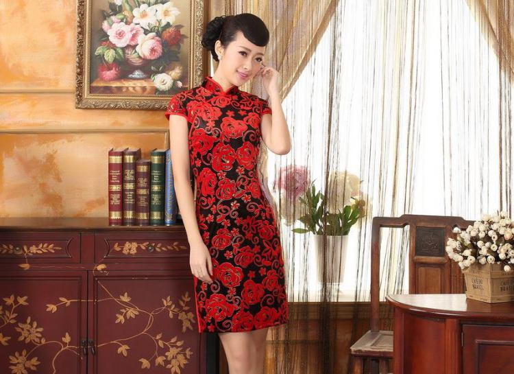 The frequency response, Ms. Tang cheongsam dress with dress stretch the wool stylish classic short-sleeved short cheongsam red 2 XL pictures, price, brand platters! Elections are good character, the national distribution, so why buy now enjoy more preferential! Health