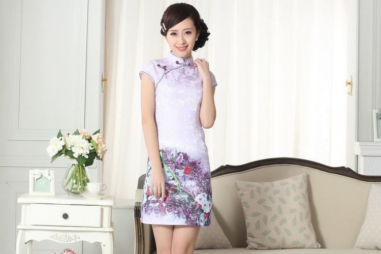 For Pont Sondé Diana Lady stylish jacquard cotton cultivating short cheongsam dress new Chinese qipao gown picture color XXL pictures, price, brand platters! Elections are good character, the national distribution, so why buy now enjoy more preferential! Health