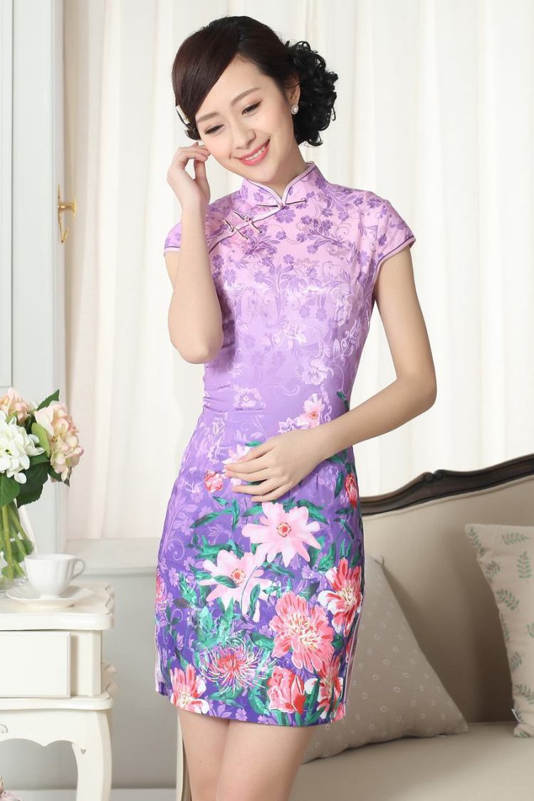 The broadband lady stylish jacquard cotton cultivating short cheongsam dress new Chinese qipao gown picture color 2 XL pictures, price, brand platters! Elections are good character, the national distribution, so why buy now enjoy more preferential! Health