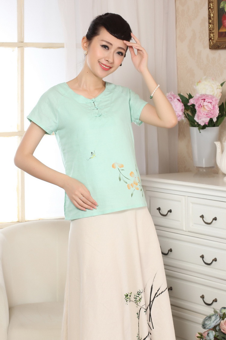 The frequency response, Ms. Tang Women's clothes summer T-shirt short-sleeved cotton Ma hand-painted shirt ethnic wind women A gray 2 XL pictures, price, brand platters! Elections are good character, the national distribution, so why buy now enjoy more preferential! Health