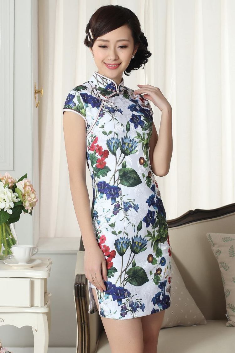 Nigeria, the lady stylish jacquard cotton cultivating short cheongsam dress new Chinese qipao gown picture color XXL pictures, price, brand platters! Elections are good character, the national distribution, so why buy now enjoy more preferential! Health