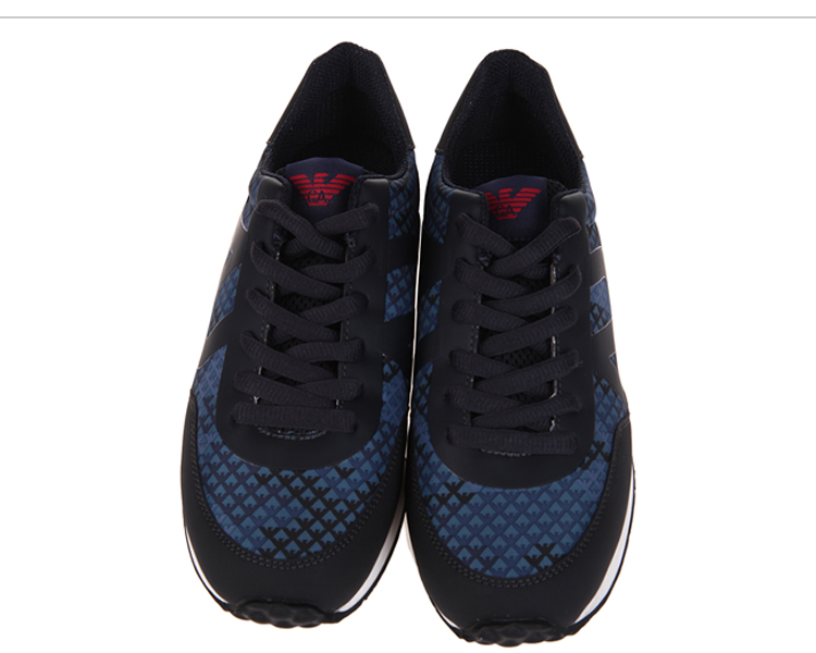 armani jeans时尚logo印花男士系带运动鞋 军绿色1 39