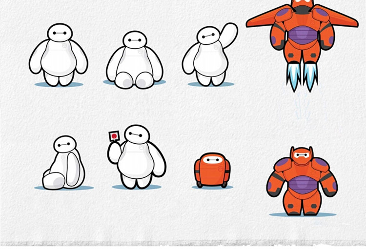 玲珑布洛 超能陆战队大白公仔 baymax白胖子玩偶毛绒玩具大白 女友