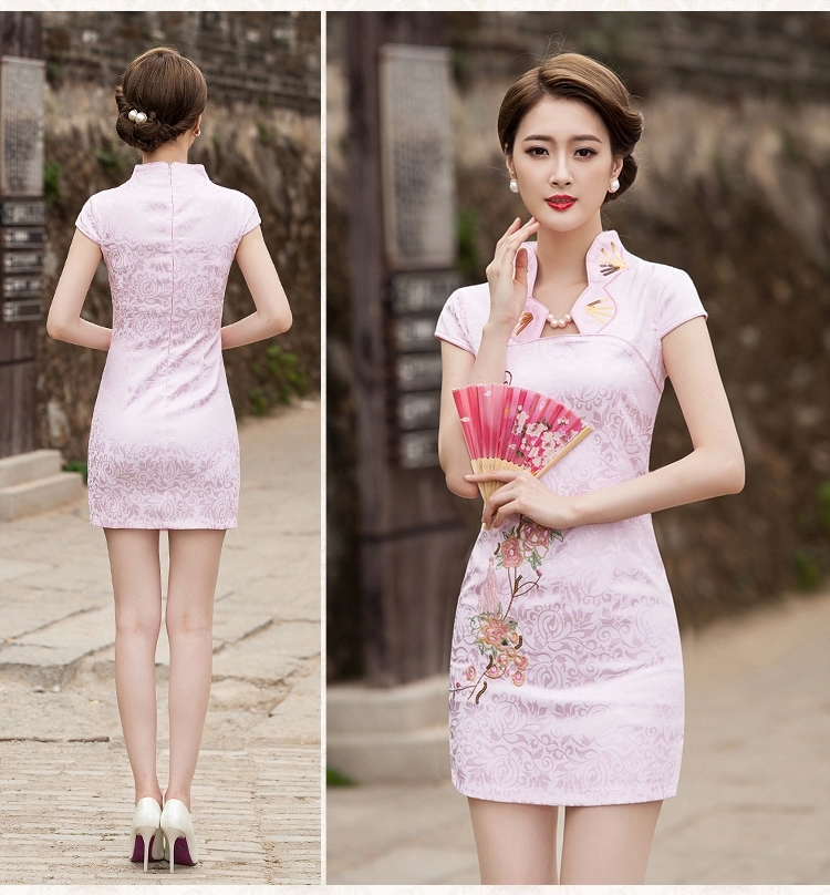 And Cisco's 2015 new summer fashion improved cheongsam dress daily video thin beauty short cheongsam dress, pink M pictures, price, brand platters! Elections are good character, the national distribution, so why buy now enjoy more preferential! Health
