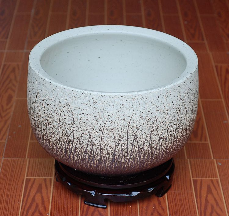 
                                        泰浦瓯 景德镇瓷器 景德镇创意粗陶陶瓷鱼缸花盆 大号碗莲睡莲风水缸 金鱼缸 乌龟缸 小鸟                