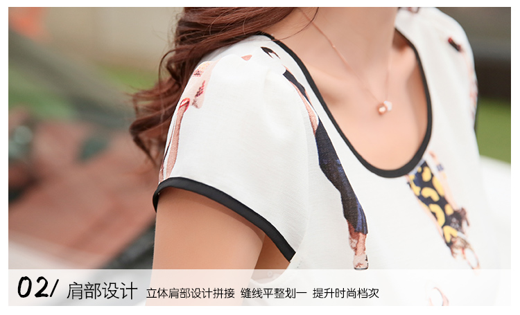 佐恩卡特欧洲站棉麻套装女 2015夏装新款印花棉麻短裤+T恤休闲时尚两件套9003 白色 M