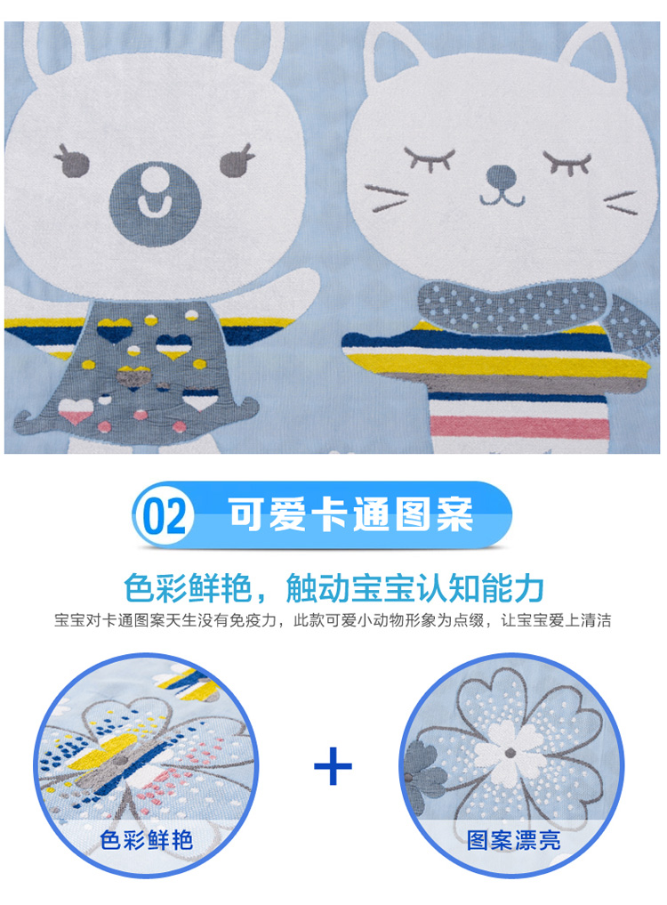 
                                        知侬家纺  儿童毛巾被/毛巾毯/空调毯/春秋毯 儿童浴巾 婴儿浴巾 六层纱布童被日式蘑菇90*100                