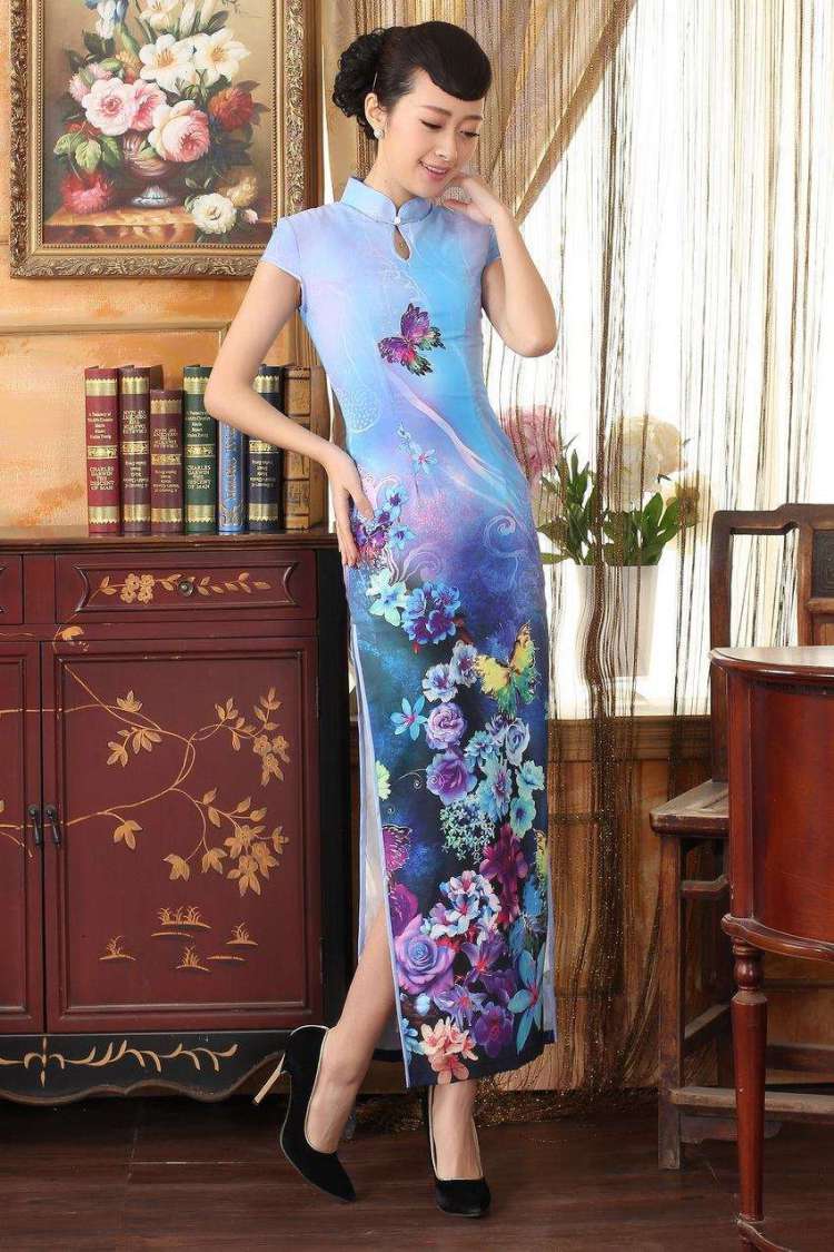 Nigeria, with Ms. cheongsam with Diane Fang drops short-sleeved cultivating long double cheongsam light blue L pictures, price, brand platters! Elections are good character, the national distribution, so why buy now enjoy more preferential! Health