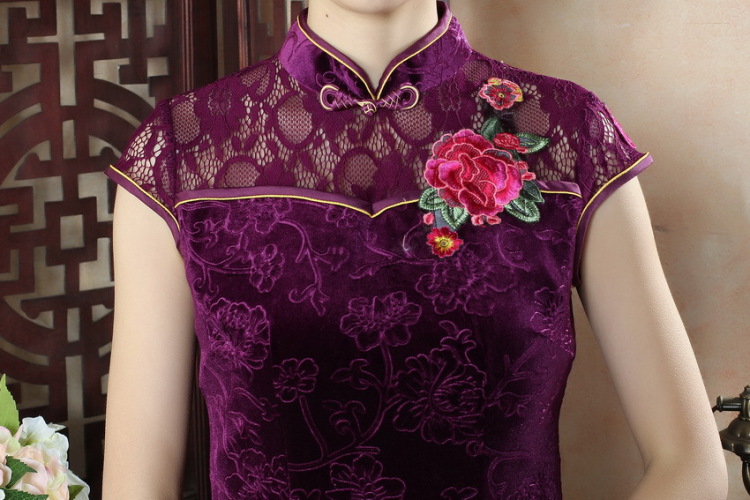 For Pont Sondé Diane summer new female lace cheongsam dress improved daily thin embroidered cheongsam D 0256 - B XXL pictures, price, brand platters! Elections are good character, the national distribution, so why buy now enjoy more preferential! Health