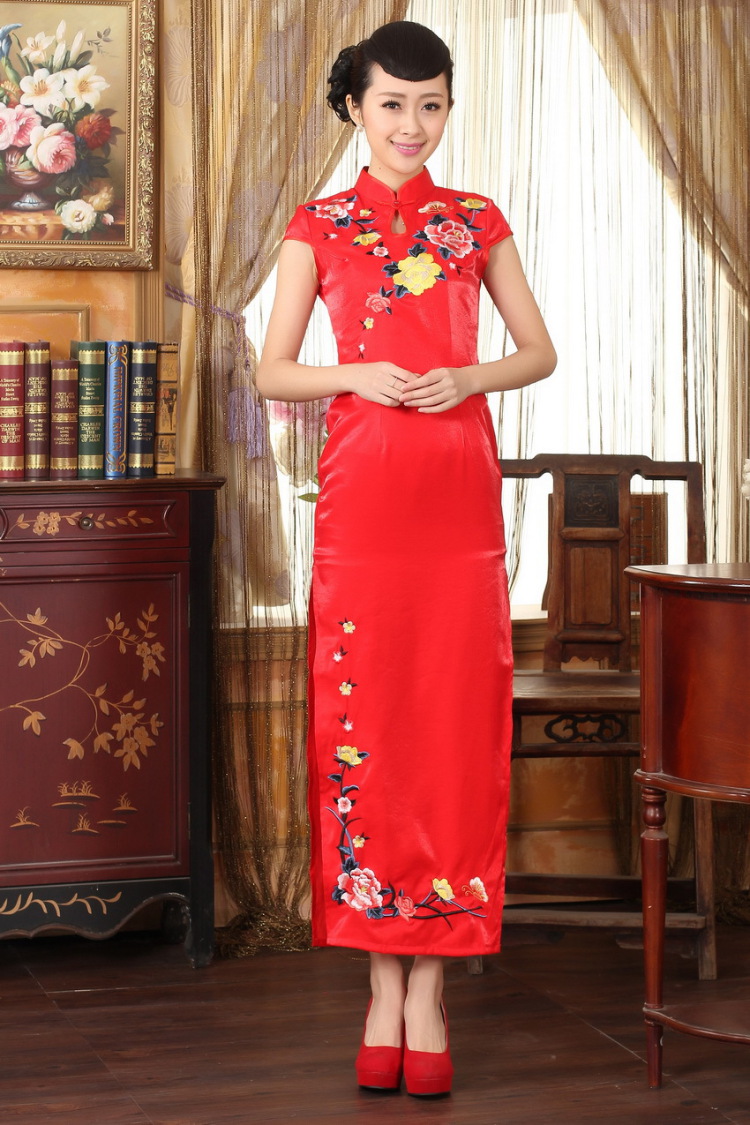 The broadband outfit, Ms. Tang red embroidery cheongsam dress beauty graphics thin elegance dress long cheongsam red 2 XL pictures, price, brand platters! Elections are good character, the national distribution, so why buy now enjoy more preferential! Health