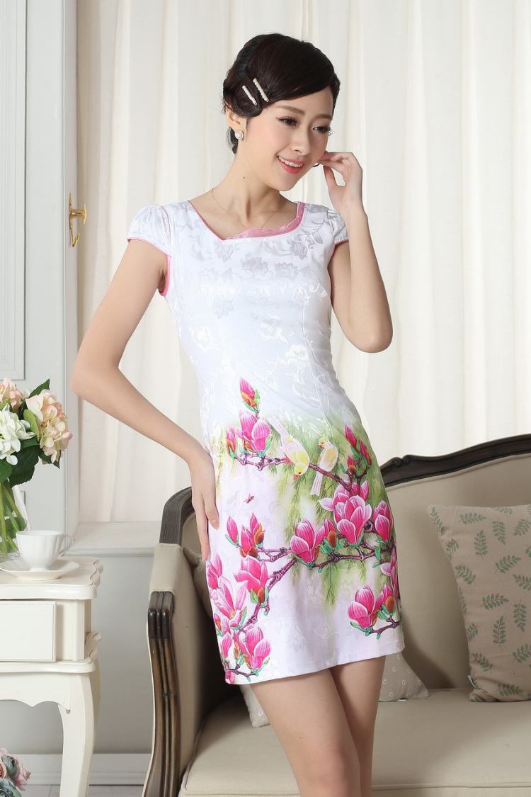 For Pont Sondé Diane summer new female short elegance Chinese qipao improved graphics thin short cheongsam picture color L pictures, price, brand platters! Elections are good character, the national distribution, so why buy now enjoy more preferential! Health