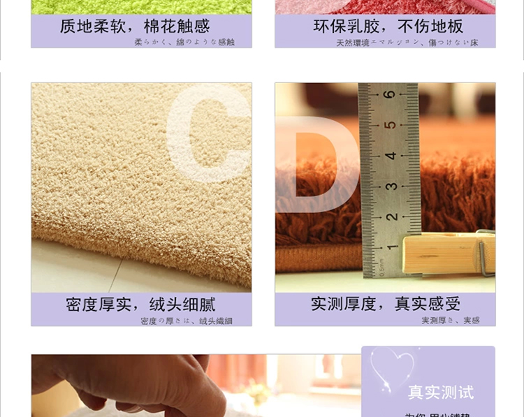 DAJIAOZHI加厚绒毛地毯卧室房间满铺床边毯飘窗地毯地垫榻榻垫 定制5-7天发货