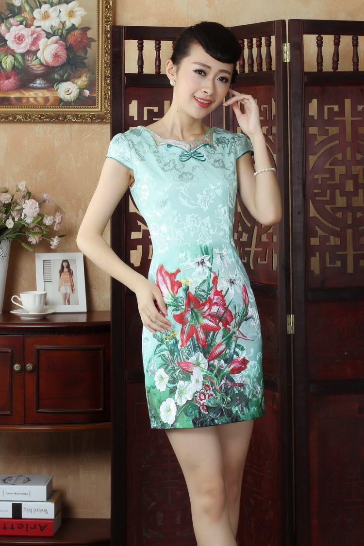 Nigeria, the cheongsam dress, Ms. Tang fitted dresses summer improved national wind antique stamp cheongsam dress dress picture color XXL pictures, price, brand platters! Elections are good character, the national distribution, so why buy now enjoy more preferential! Health