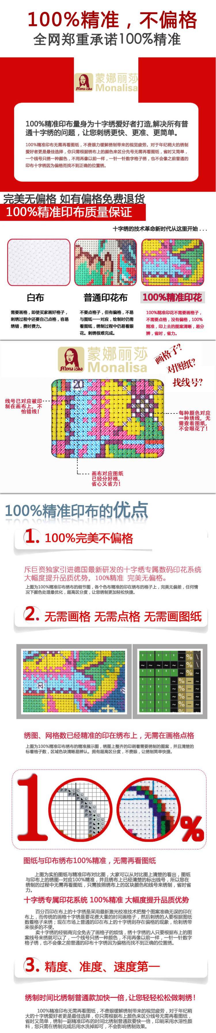 
                                        蒙娜丽莎十字绣客厅新款客厅十字绣新款大幅印花十字绣餐厅卧室新款十字绣花开富贵牡丹花 250*95cm大格丝线印花                