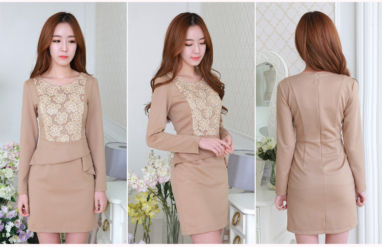 C.o.d. 2015 Summer new Korean elegant flower waist folds positioning round-neck collar long-sleeved stitching thin temperament dresses and color pictures, prices, XL brand platters! The elections are supplied in the national character of distribution, so action, buy now enjoy more preferential! As soon as possible.