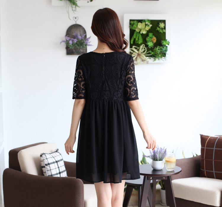 Yi Li Xuan 2015 summer new thick MM the fat and pregnant women with skirt lace stitching snow woven large code dresses female black 4 XL pictures, price, brand platters! Elections are good character, the national distribution, so why buy now enjoy more preferential! Health