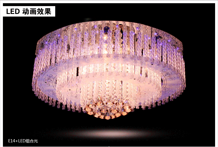 西图 现代简约led客厅灯 水晶灯圆形灯具灯饰8178 直径80cm-15个led